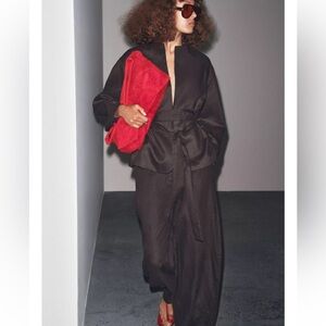 Zara ZW Collection co-ord set belted linen kimono & pants
